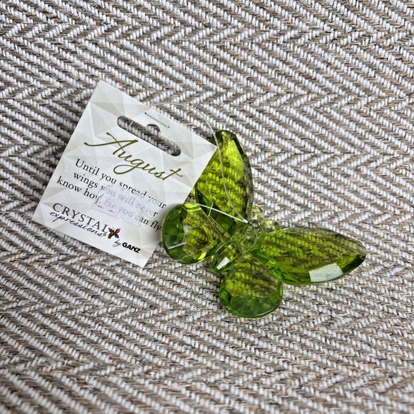 Other - Ganz Crystal Expression Birthstone Color‎ Hanging Butterfly Acrylic Green August